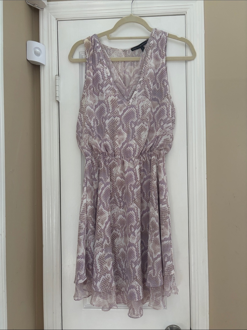 White House Black Market Lavender Snake-Print Dress